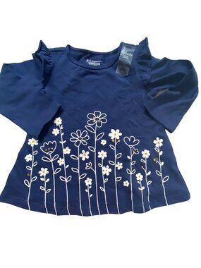 First Impressions infant girls shirt-navy blue-3-6 Months-NWT